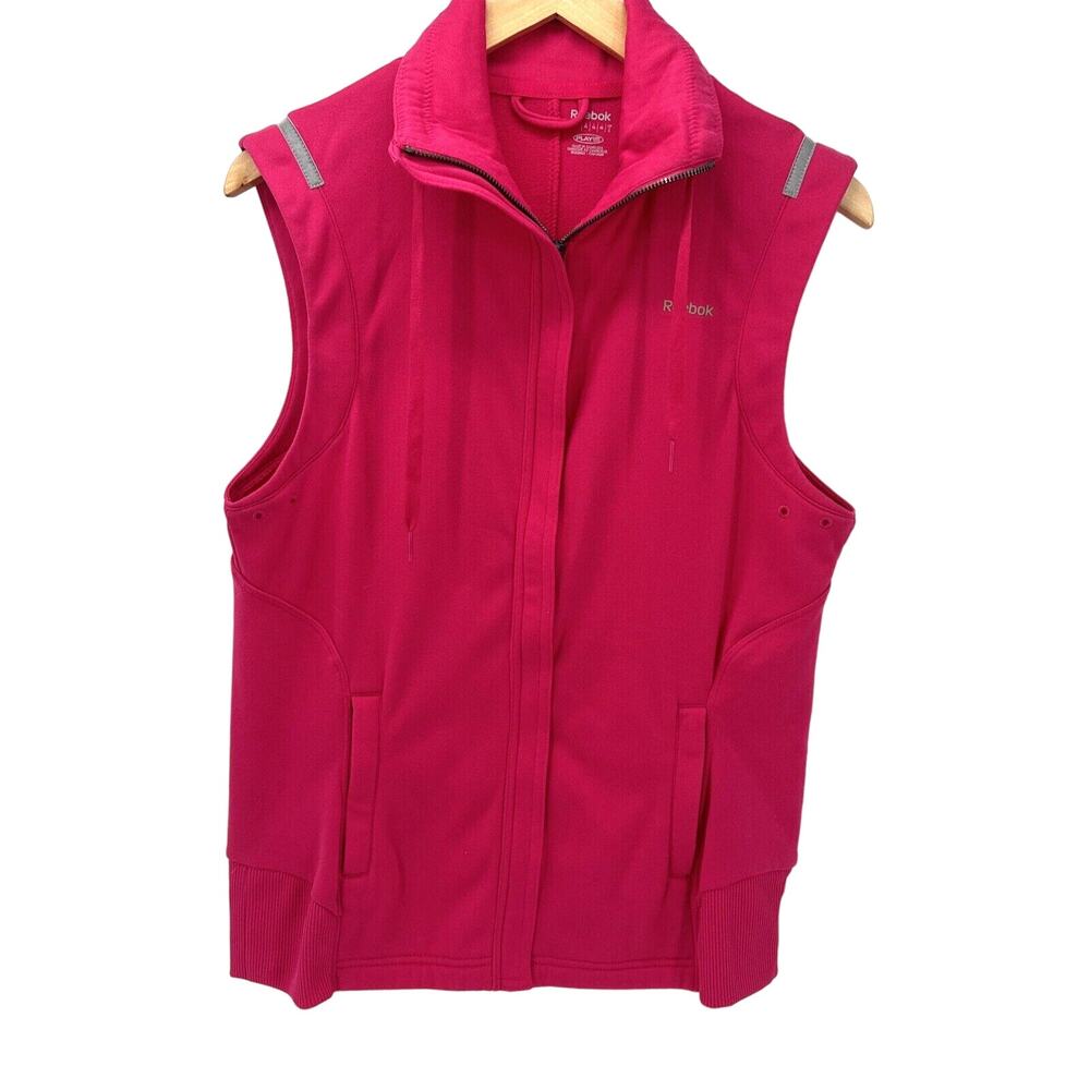 Reebok‎ Vest Jacket Womens Large Play Dry Pink Full Zip Activewear